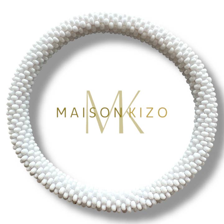 Matt White Nepali Bracelet for wholesale by MAISON KIZO