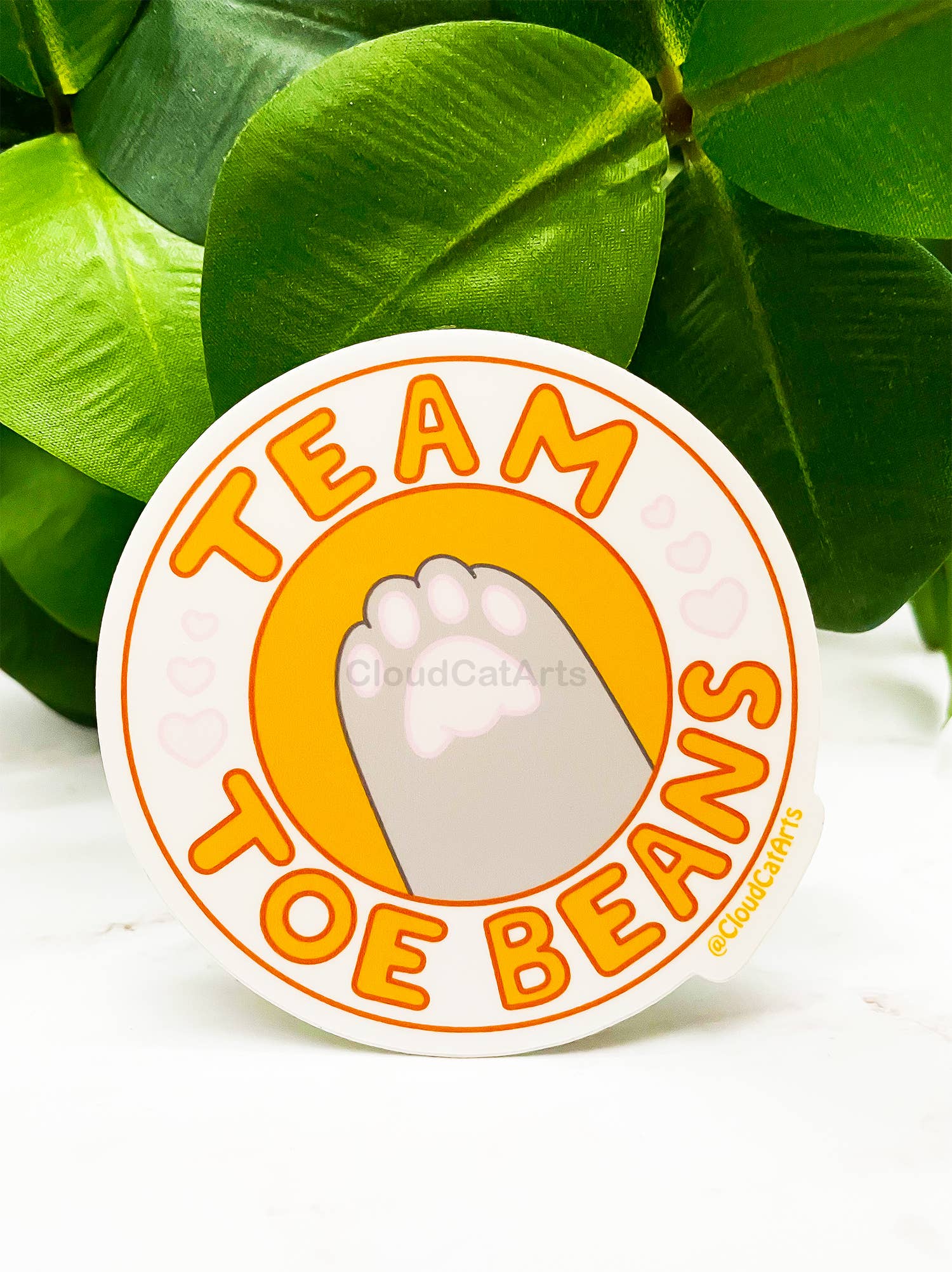 Cloud Cat Arts - Wholesale Sticker - Team Toe Beans - Cat Paw - Vinyl Sticker, weather resistant1