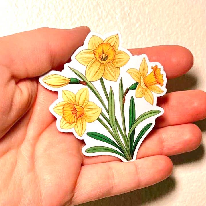 Daffodil- Flower Sticker/Magnet for wholesale by Oily Graphic Creations