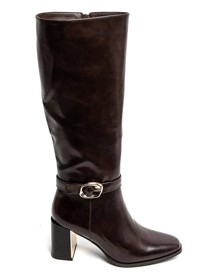 HOGE LAARS VAN KUNSTLEER MET VIERKANTE HAK voor wholesale door SWEET MAGIC SHOES & BAGS