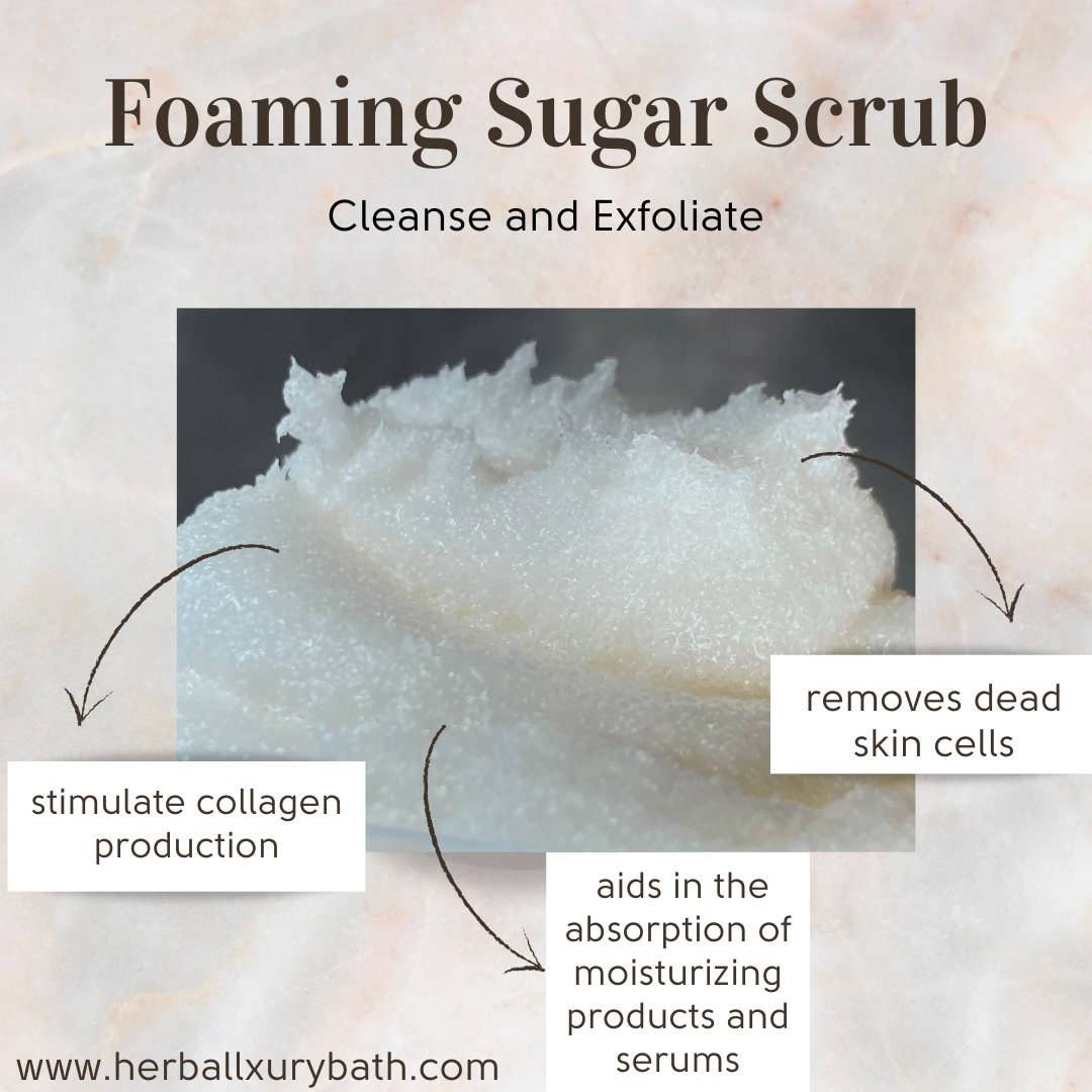 Herbal Love Creations- Luxury Bath and Body - Wholesale Body Scrub/Exfoliant - 4 oz Unlabeled Foaming Sugar Scrub-6