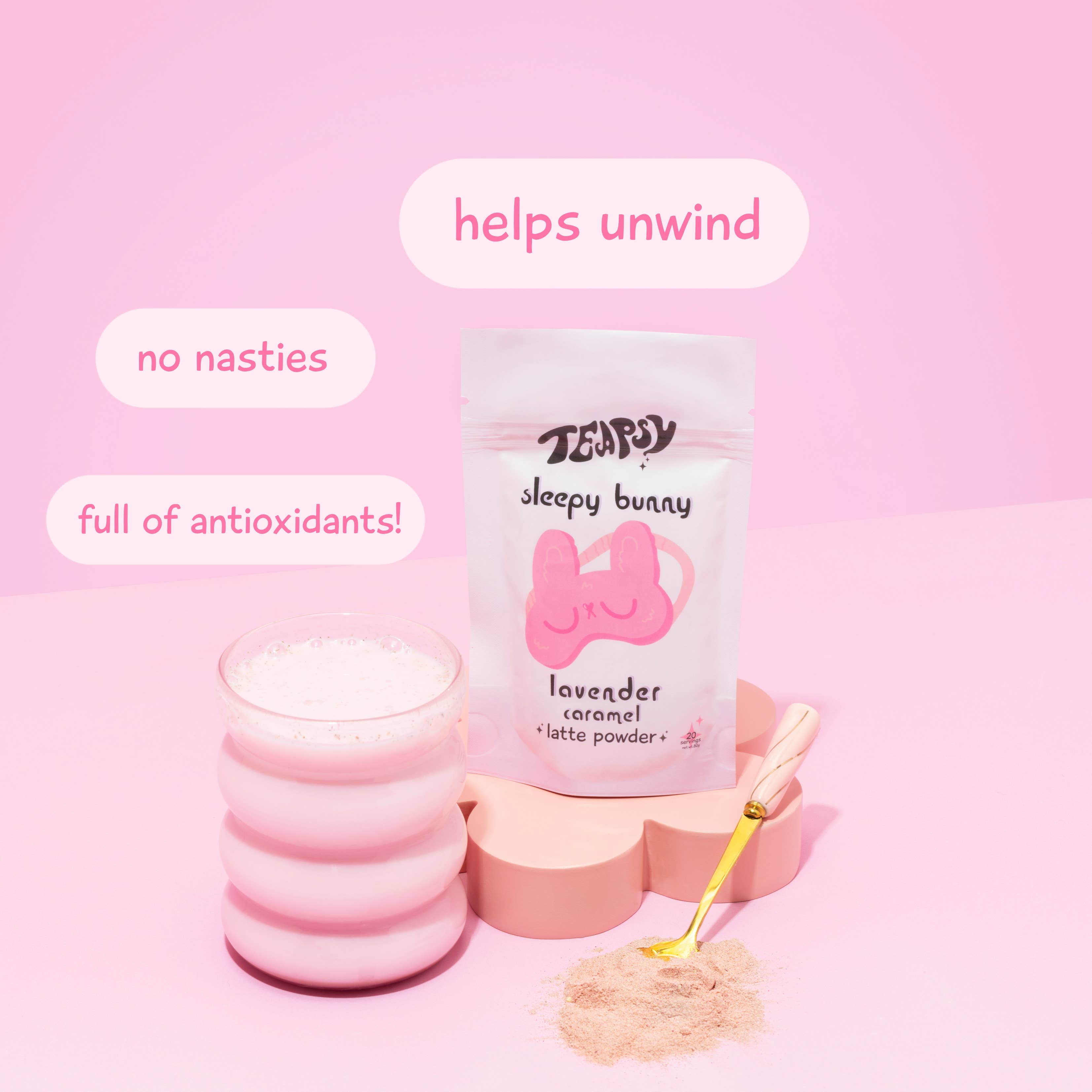 Teapsy – wholesale Powdered health drink – Sleepy Bunny - Lavender & Caramel Latte Powder 70g2