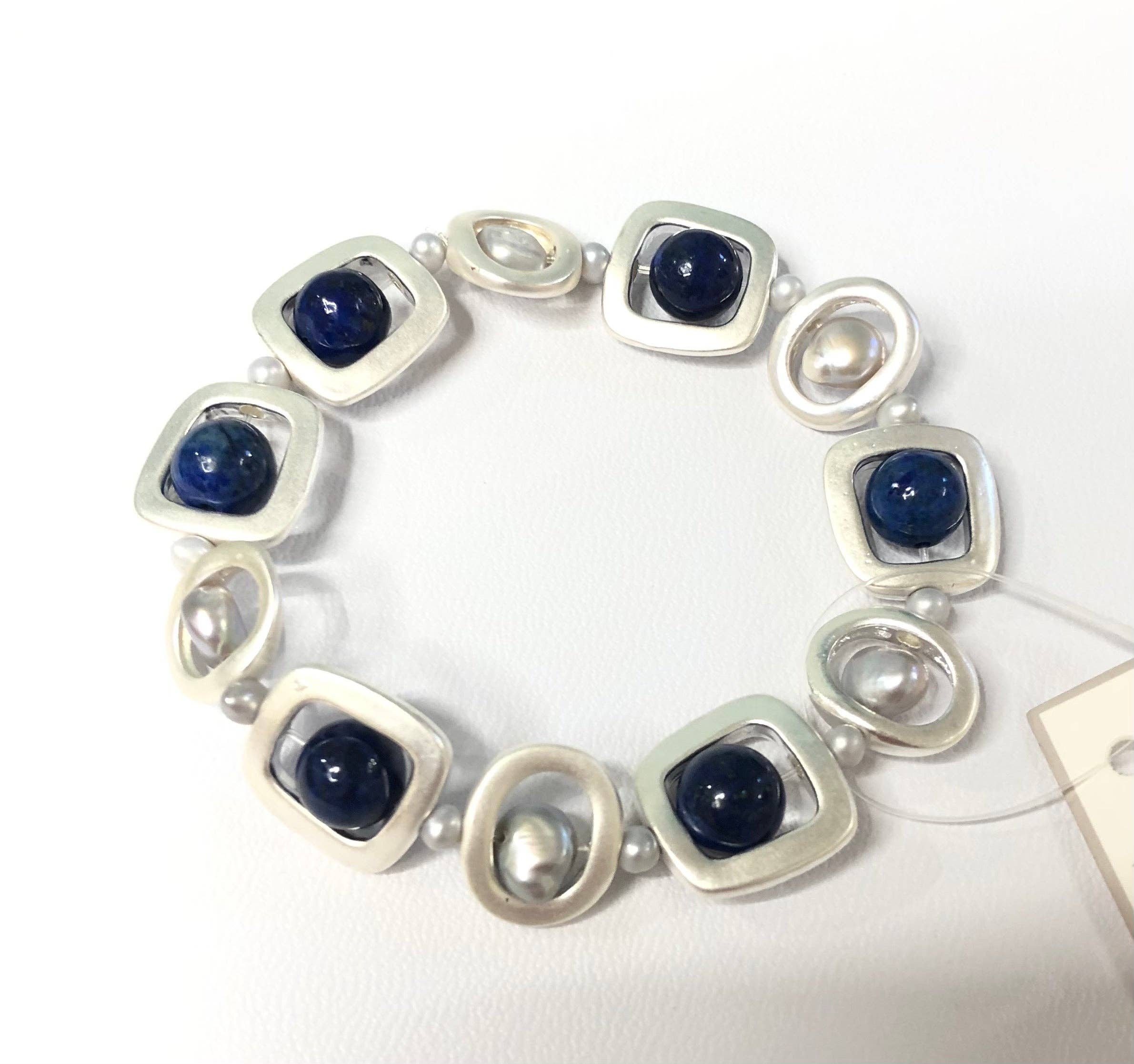 Studio G – wholesale Beaded bracelet – #57B-Brushed Bead and Pearl Bracelet4