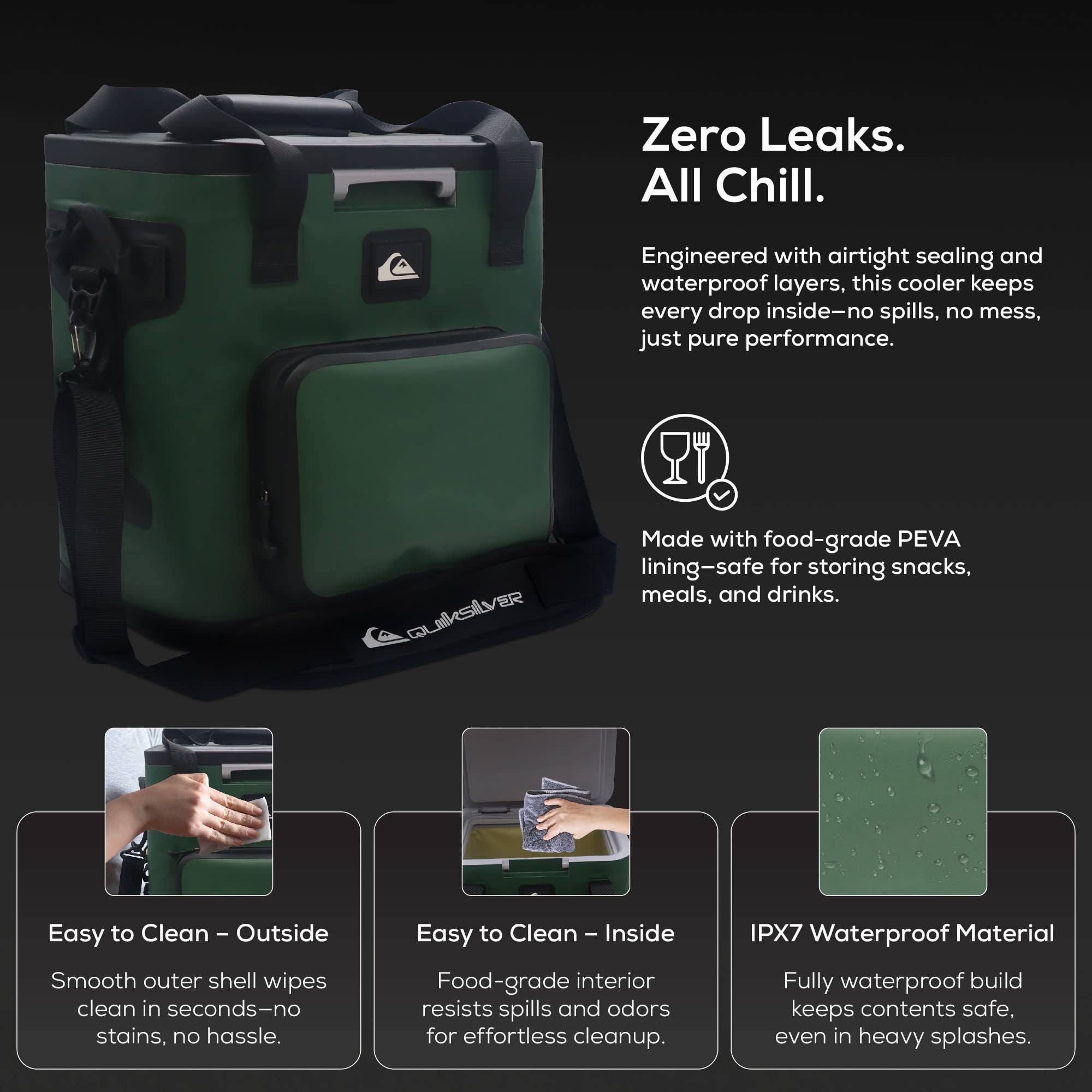 Quiksilver Hydration - Wholesale Cooler/Cooler Bag - Coastal Collection Zipperless Box Cooler 15