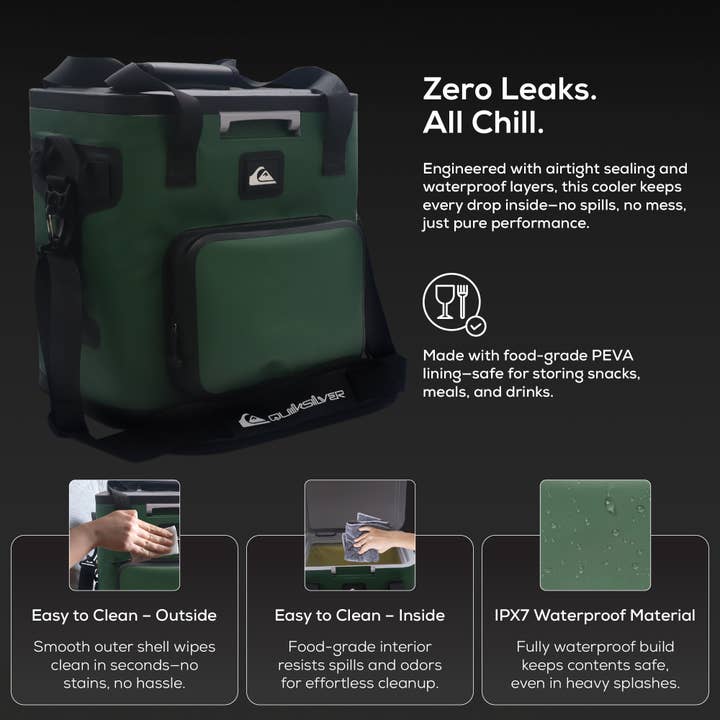 Quiksilver Hydration - Wholesale Cooler/Cooler Bag - Coastal Collection Zipperless Box Cooler 15