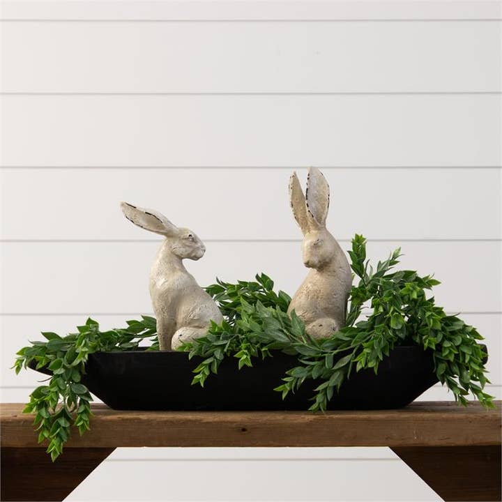 Audrey's Home & Gift - Wholesale Decorative Plate/Dish/Bowl - Black Oval Paulownia Wood Dough Bowl (Pk/02)