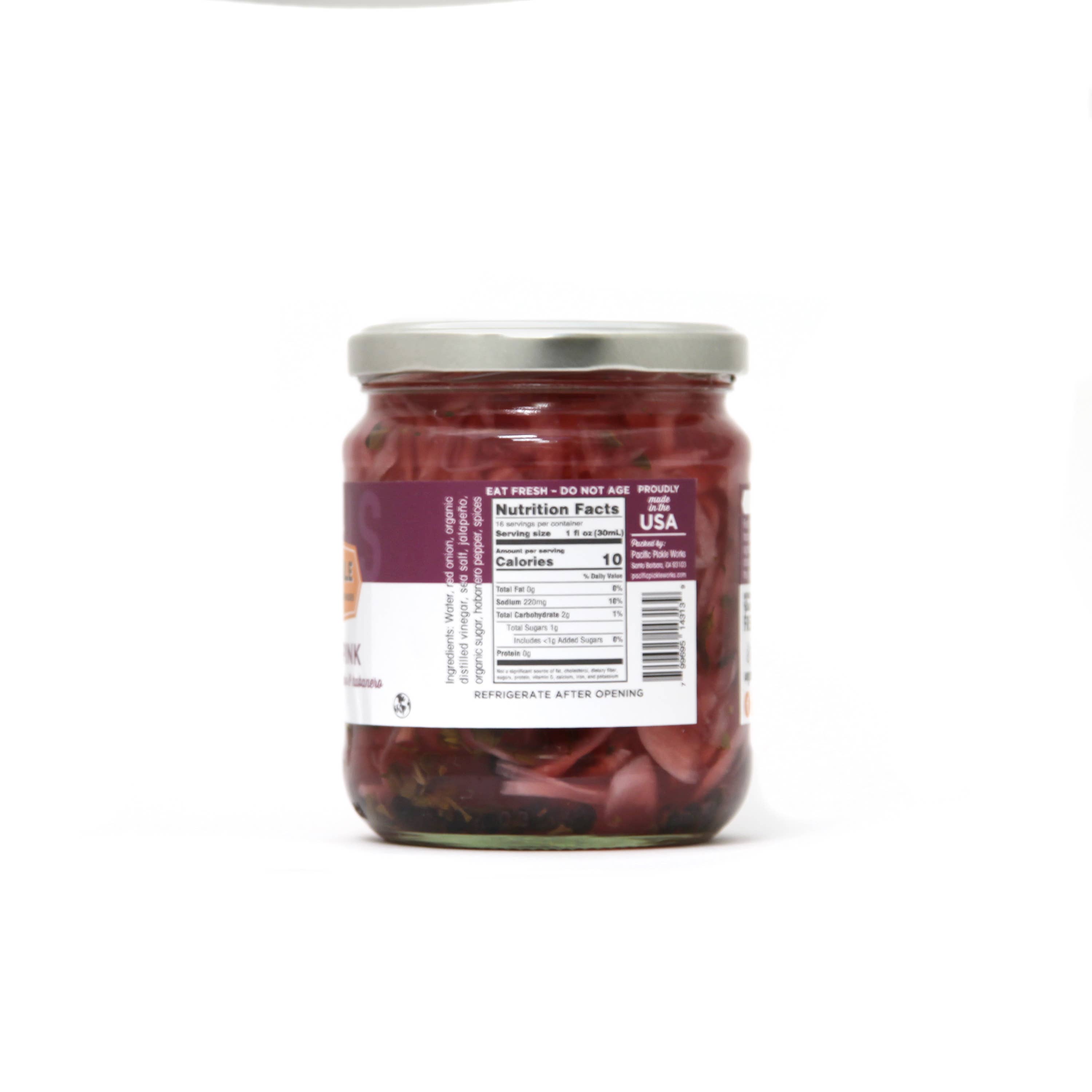 Pacific Pickle Works - Wholesale Pickled Vegetables - Pickled in Pink - Sliced Red Onion with Jalapeño & Habanero3