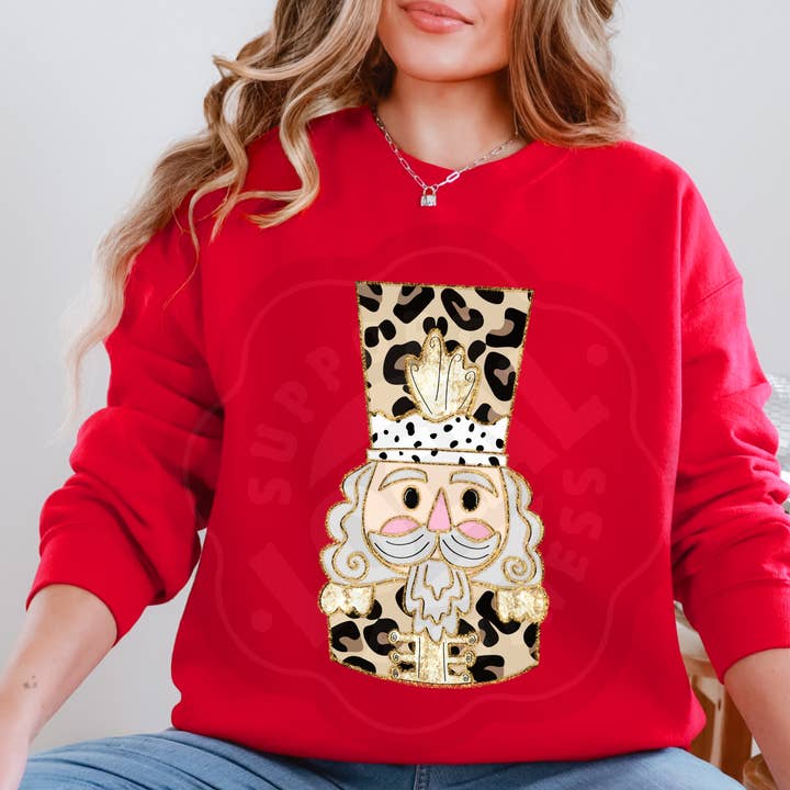 Texas Twisted Wholesale - Wholesale Graphic Sweatshirt - Women's - 🎄 Leopard Nutcracker Sweatshirt | Preppy Christmas Holiday 6