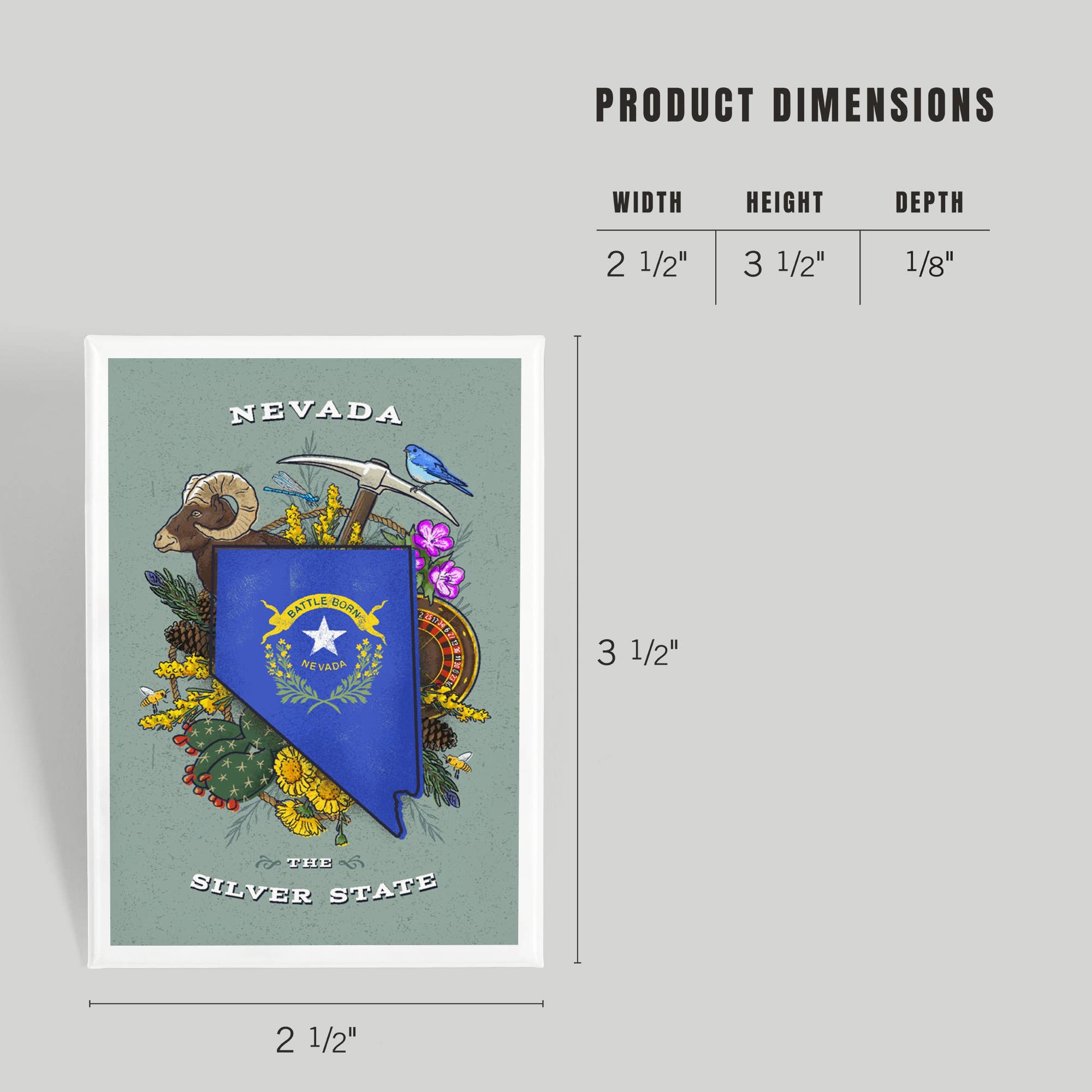 Lantern Press - Venta al por mayor Imanes - MAGNET Nevada, Tesoro Estatal3