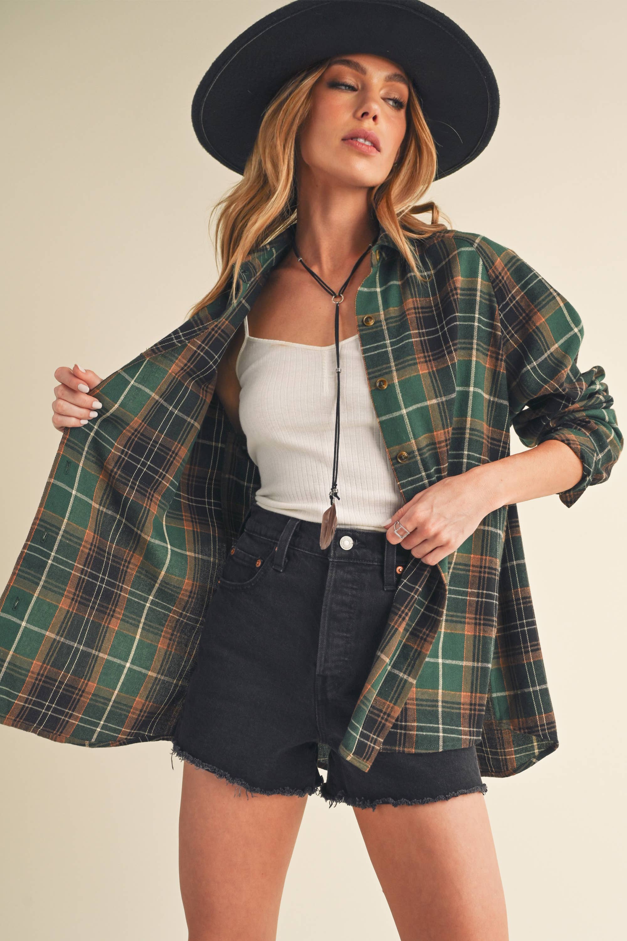 AEMI + CO - Wholesale Button Down Shirt - Women's - 8324DN Katie Flannel Shirt 632