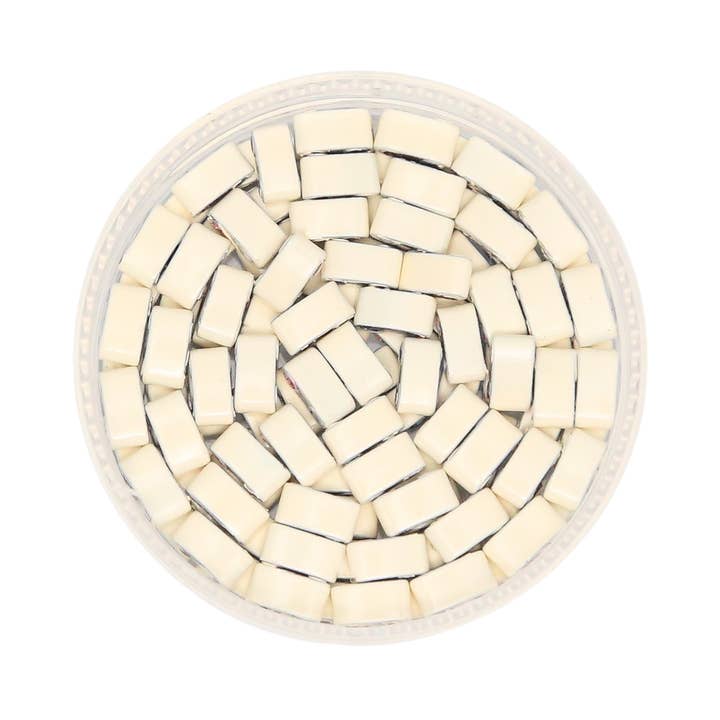 ANTIQUE WHITE - Half Tile Beads for wholesale by Mack & Rex