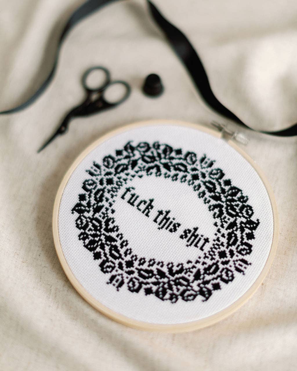 Innocent Bones – wholesale Craft sewing kit – 'Fuck This Shit' Cross Stitch Kit1
