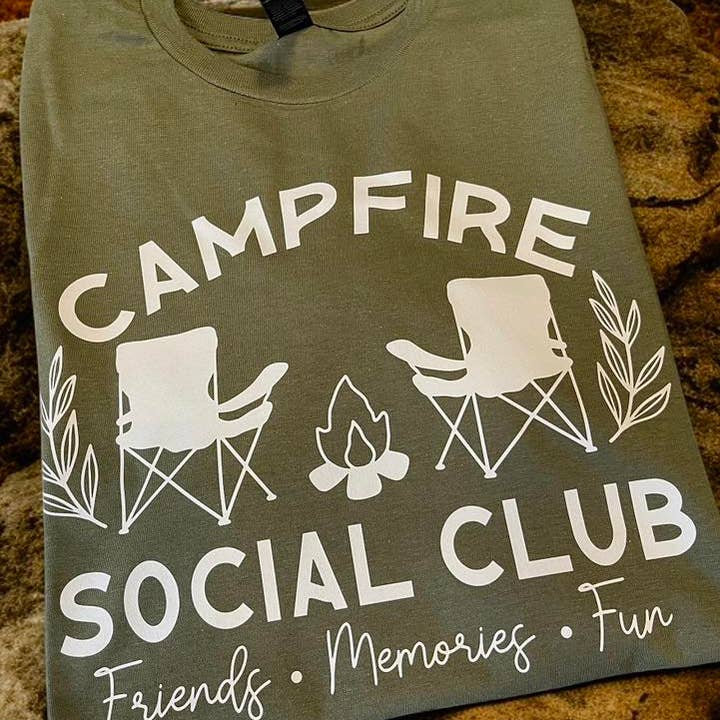 Campfire Social Club Camping T Shirt for wholesale by Lasting Impressions CT