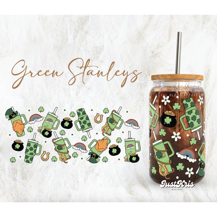 Autocolante verde Stanleys Wrap UV DTF por atacado de RBA Transfers