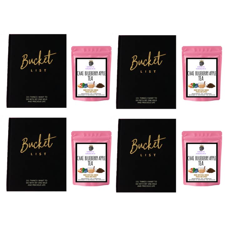 Kit de Autocuidado Sip & Read - Diario de Lista de Deseos y Pack de 4 Tés para venta al por mayor de Oba's Snacks