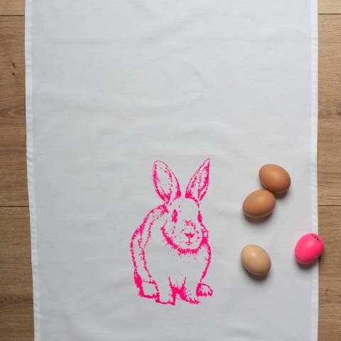 strofinaccio bianco, coniglietto vintage, rosa fluo per la vendita all'ingrosso da parte di 17;30