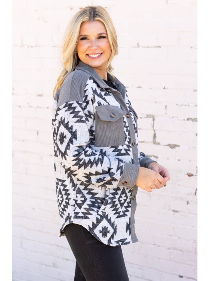 DESHENG ENTERPRISE - Wholesale Jacket - Women's - WESTERN AZTEC PATTERN JACKET
