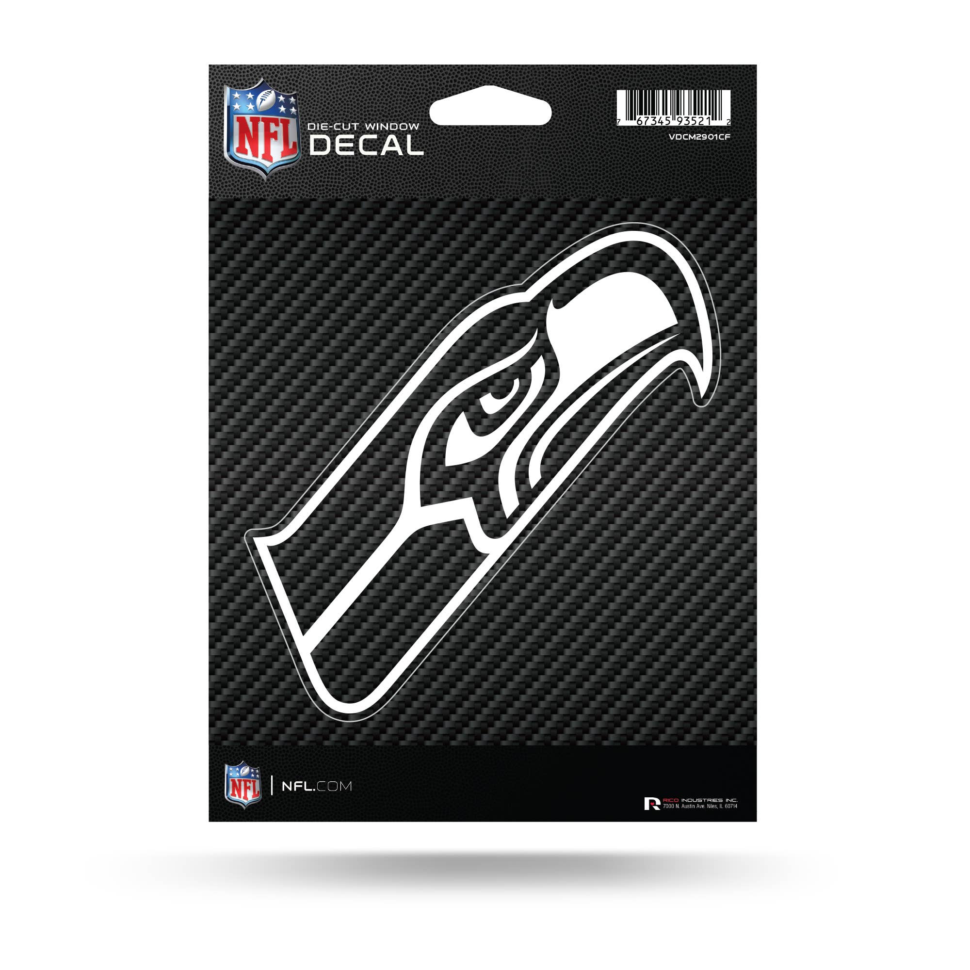 Rico Industries - Wholesale Car Decorative Charm - Unisex - NFL Football Seattle Seahawks Carbon Fiber  Die Cut Decal0