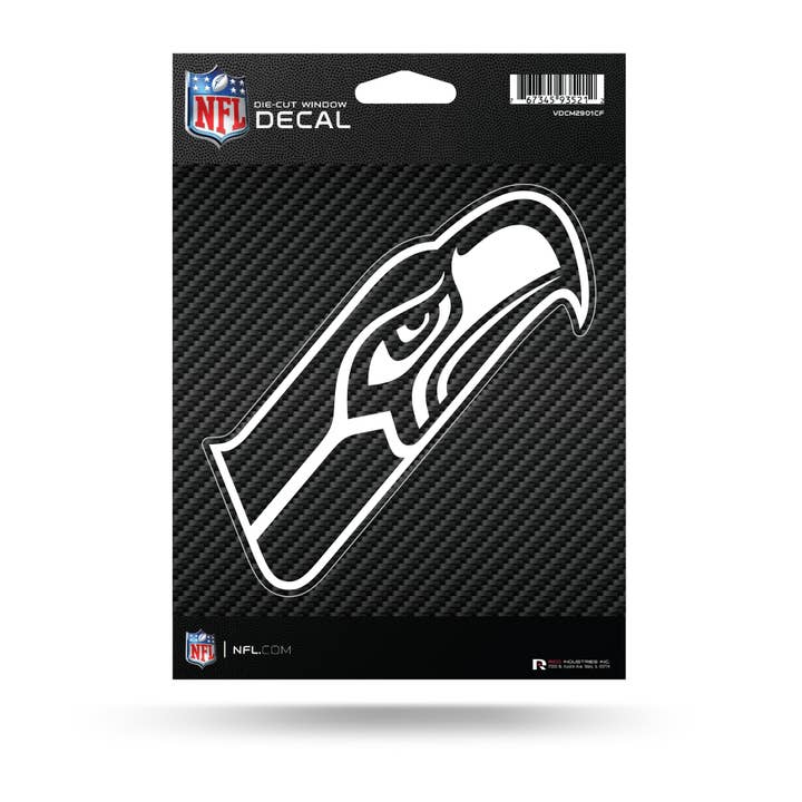 Rico Industries - Wholesale Car Decorative Charm - Unisex - NFL Football Seattle Seahawks Carbon Fiber Die Cut Decal