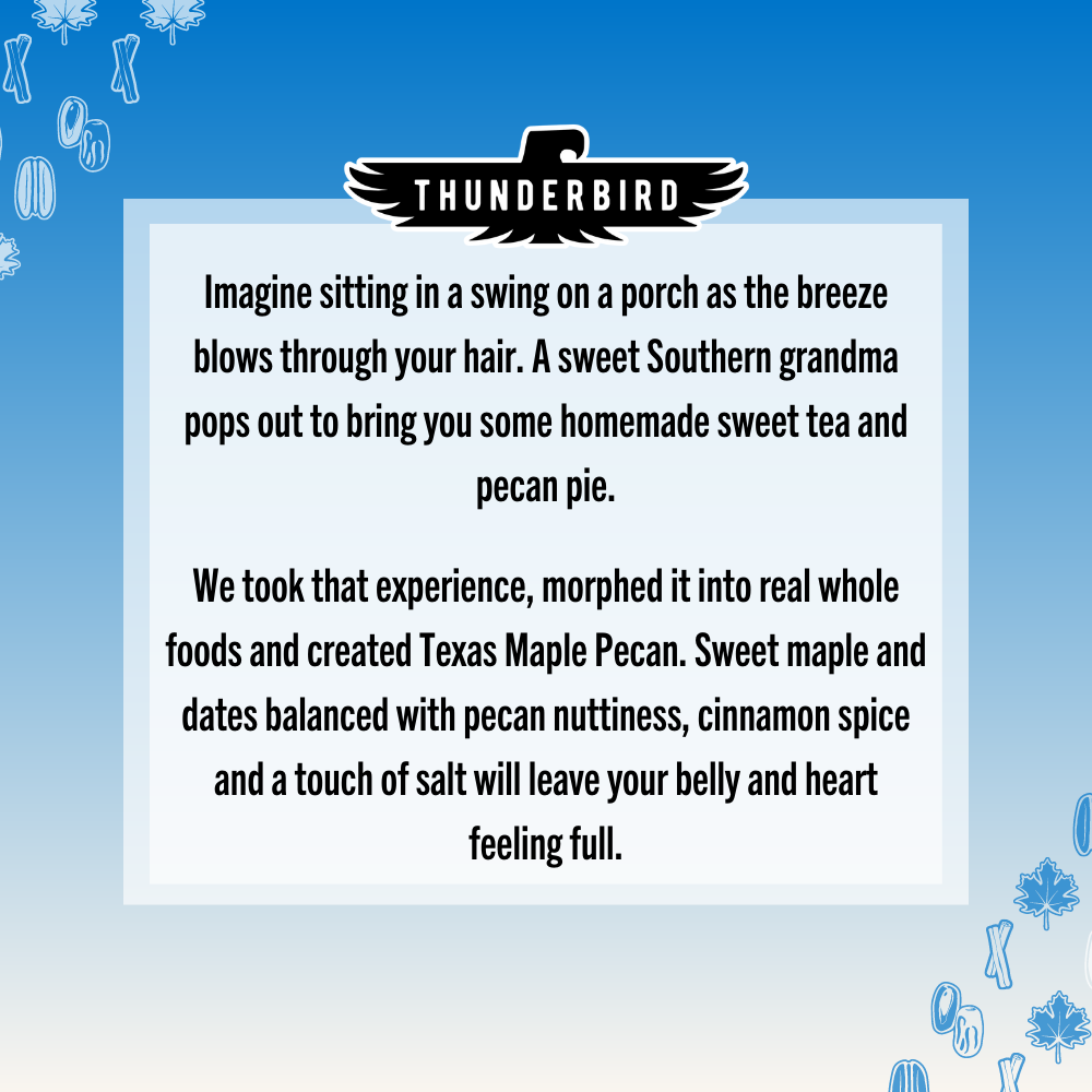 Thunderbird Real Food Bars - Wholesale Snackreep - Texas Maple Pecan - Doos met 12 repen1