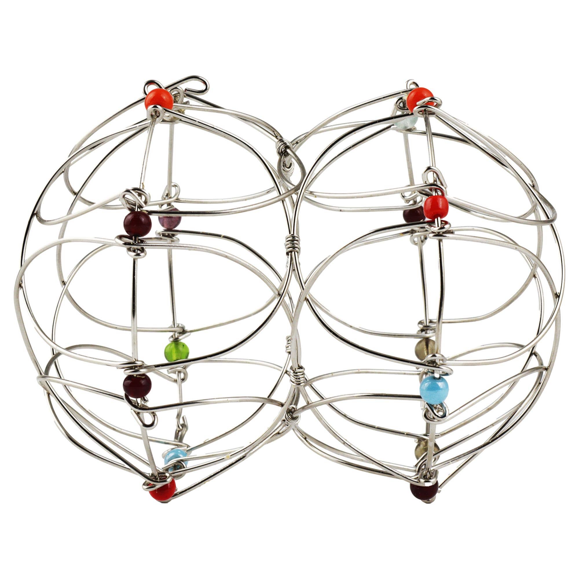 Tribal Trade GmbH - Wholesale Dream Catcher - 4D Mandala small wire mesh silver colorful Flower of Life1