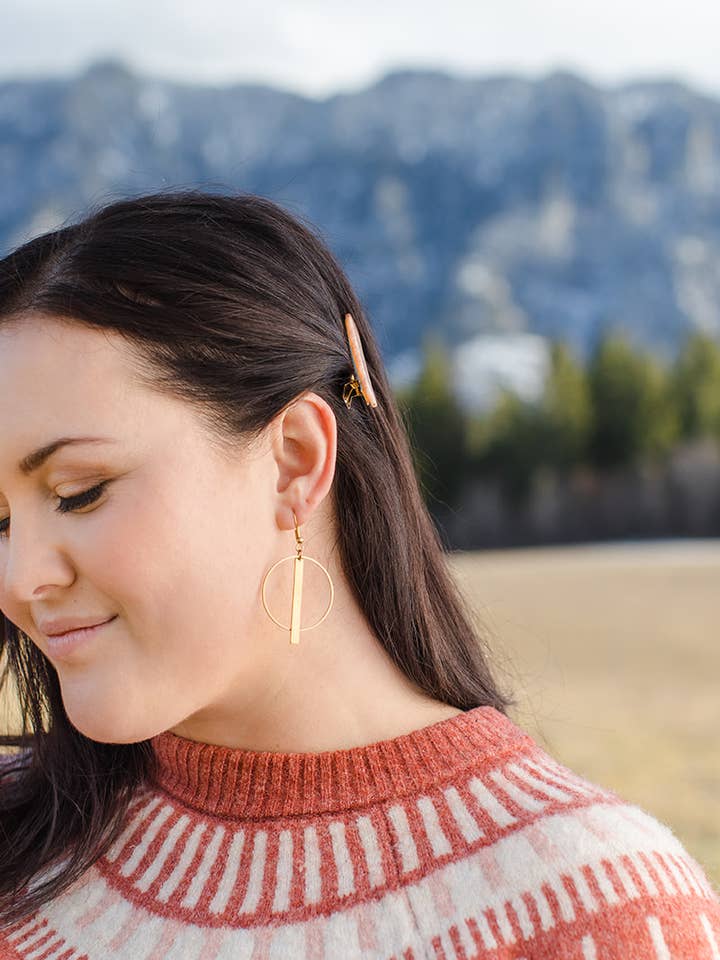 Pendientes de barra circular de latón para venta al por mayor de Whitebirch Handmade Goods