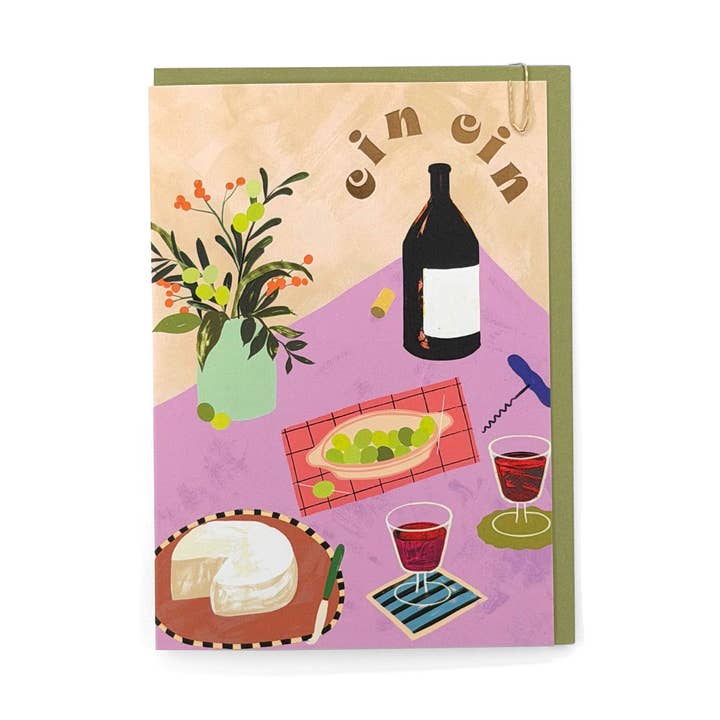 Carte de vœux Déjeuner Style de vie Fête Cin Cin Santé pour la vente par Pavilion