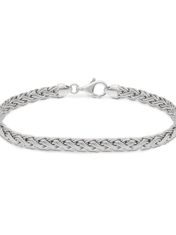 Doppeltes Weizen-Armband aus Sterlingsilber, 5 mm, oval für den Großhandel von DEVATA