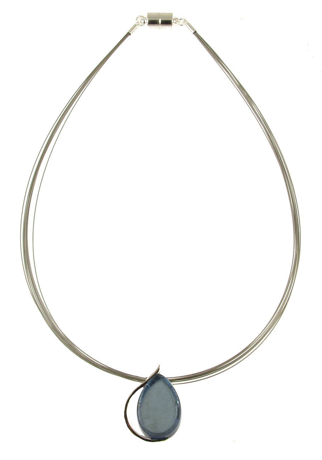 Origin Jewelry - Vente Colliers à pendentif - Boucle d'oreille en résine bleu saphir et coquillage en forme de larme0