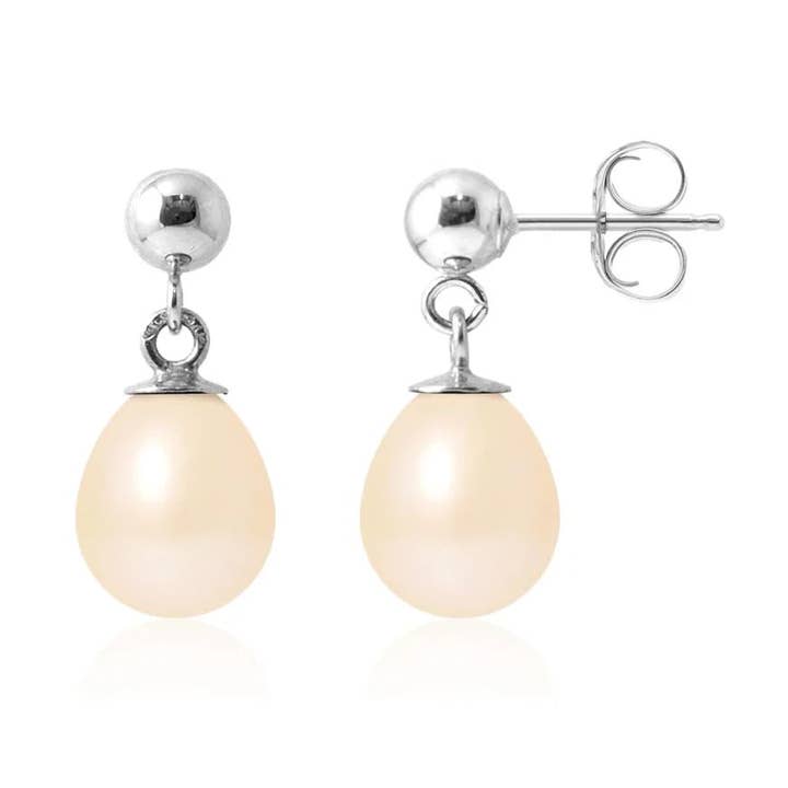 Pendientes Oro Blanco Perla para venta al por mayor de Inspirations