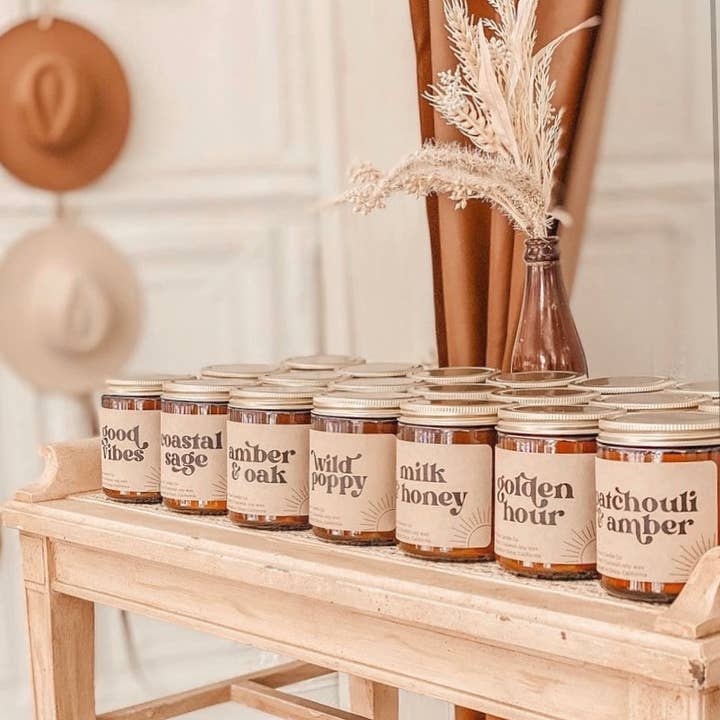 Poppy Rose Candle Co. - Wholesale Jar/Filled Candle - Cuddle Weather (seasonal) 8 oz coconut candle Fall candle