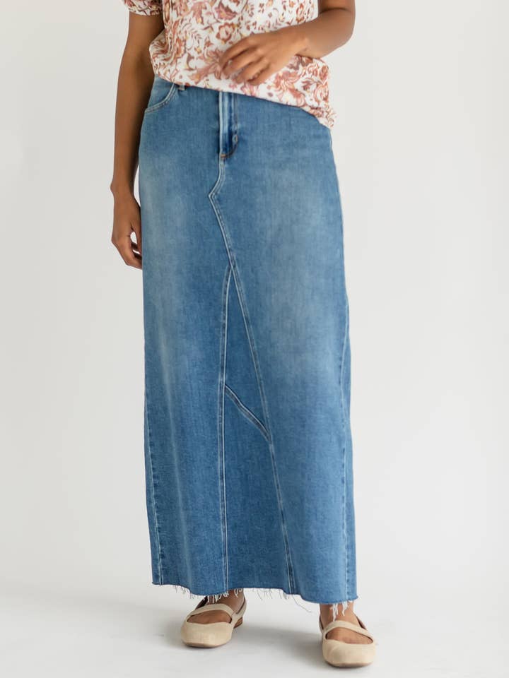 Inherit Clothing Company - Wholesale Skirt - Women's - Lee A-Line Raw Hem Maxi Skirt