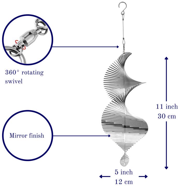 Beauty and the Wind - Wholesale Wind spinner - Helix Wind Spinner - Silver2