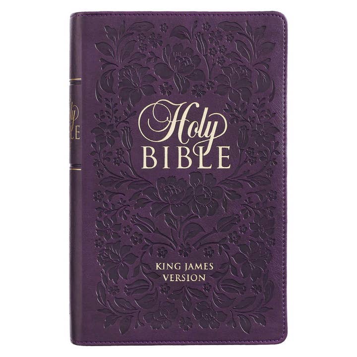 Purple Faux Leather Giant Print King James Version Bible wit for wholesale by Christian Art Gifts