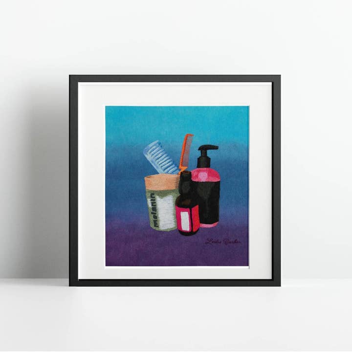 Produits de soins capillaires 8 x 8 po Art Print pour la vente par Bantu Knot Embroidery