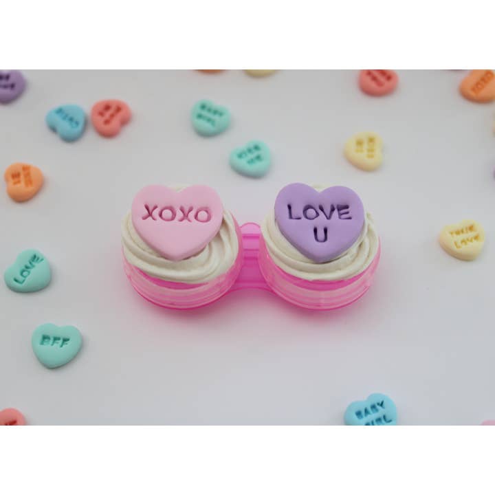 Sweets & Pearls – Großhandel Brillenetuis & -halter – Damen – Decoden Kontaktlinsenbehälter mit Polymer Clay Herzen