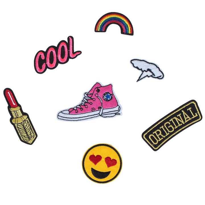 CARALI / MYC Paris - Wholesale Patch - Set of Iron-On Patches (100 Pieces) - Theme: Cool1