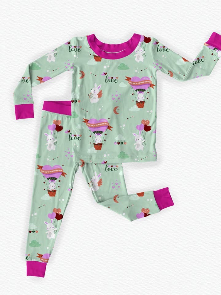 Groen Cupid het Konijn | Groene Kinderpyjama's voor groothandel op Faire