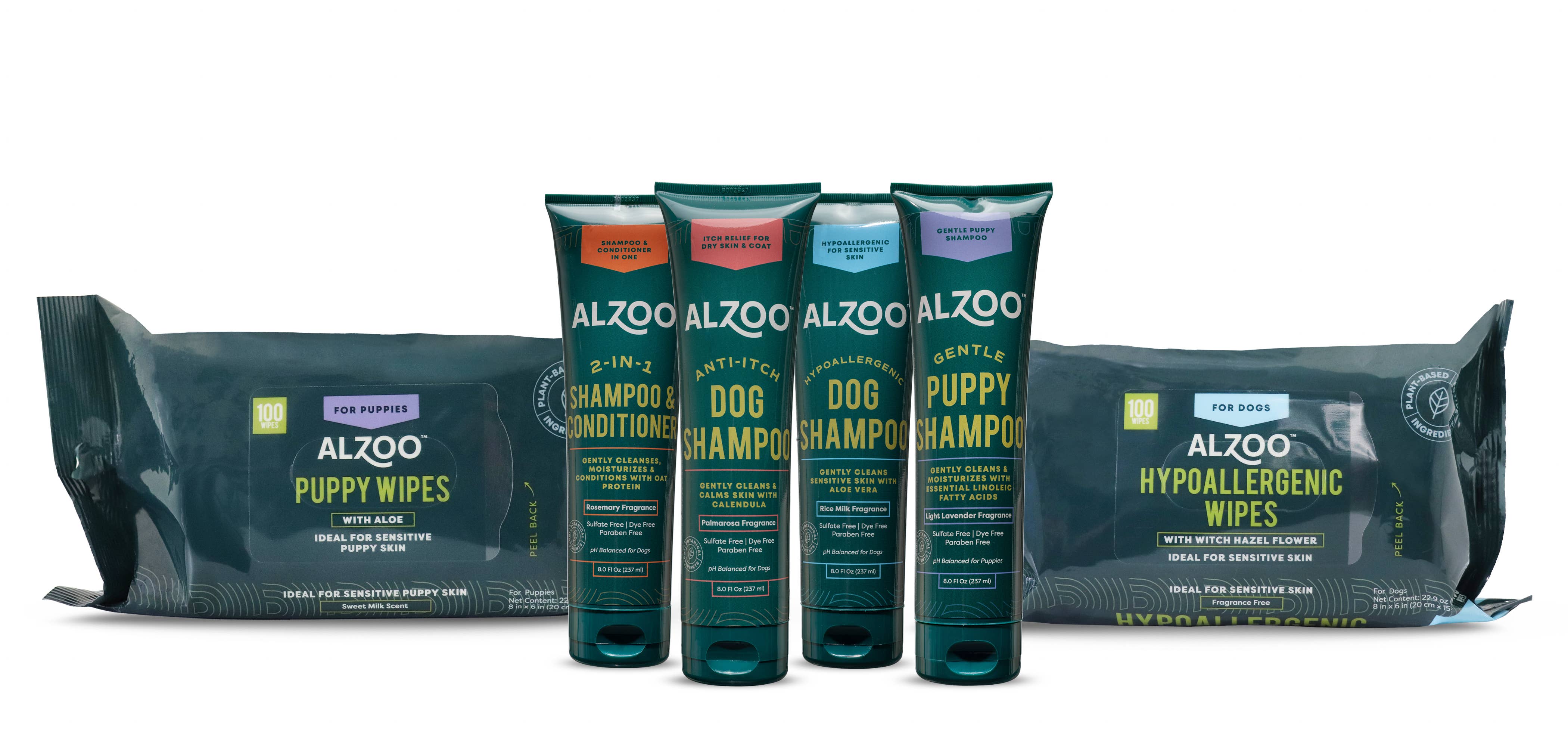 ALZOO - Wholesale Pet Grooming Aid - Dog - ALZOO PLANT-BASED HYPOALLERGENIC WIPES 100CT6