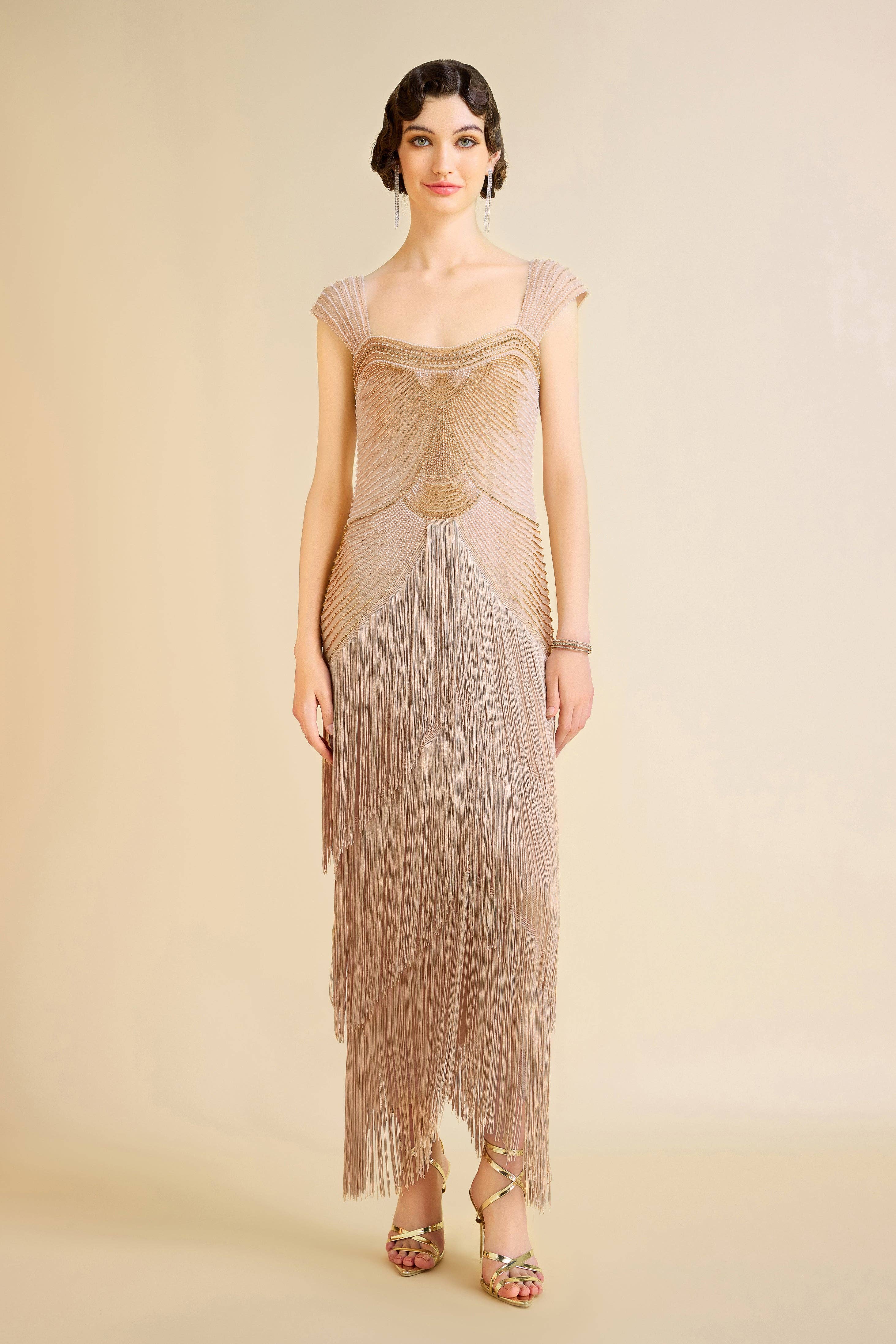 BABEYOND - Wholesale Gown - Women's - Graceful Gradient Bead Fringe Evening Gown2