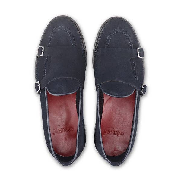 Otisopse - Wholesale Loafers - Men's - Blue suede double buckle2