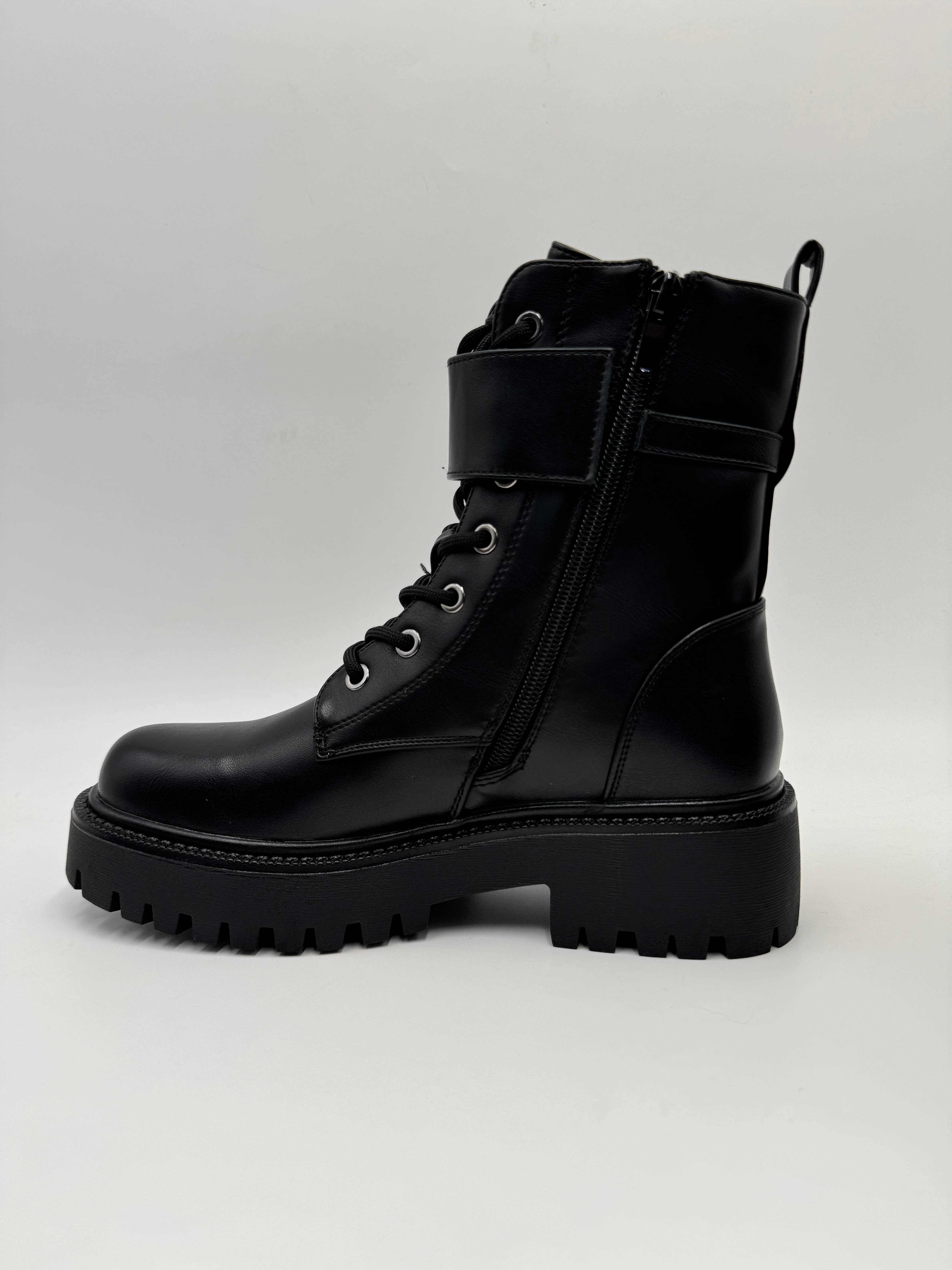 Rentoes - Venta al por mayor Botas militares - Mujer - Botas de combate gruesas para mujer con cordones y hebilla9