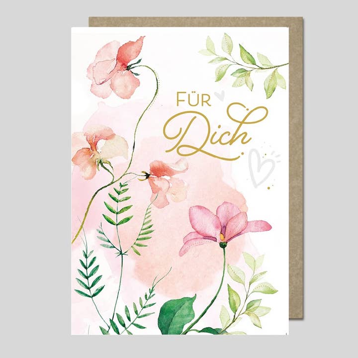 Elegant greeting card from the AQUARELLE UK-34927 series for wholesale by Michel-Verlag GmbH