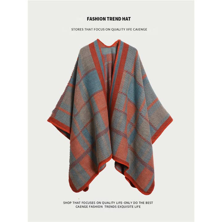 SueSilkHK – wholesale Cape – Women's – Ethnic Style Women's Shawl, Thickened Cape Coat for Autumn and Winter, Travel Photography Split Cloak20