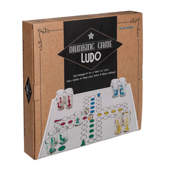 Out of the blue KG - Wholesale Bordspel - Ludo drinkspel met 16 glaasjes en 2 dobbelstenen2