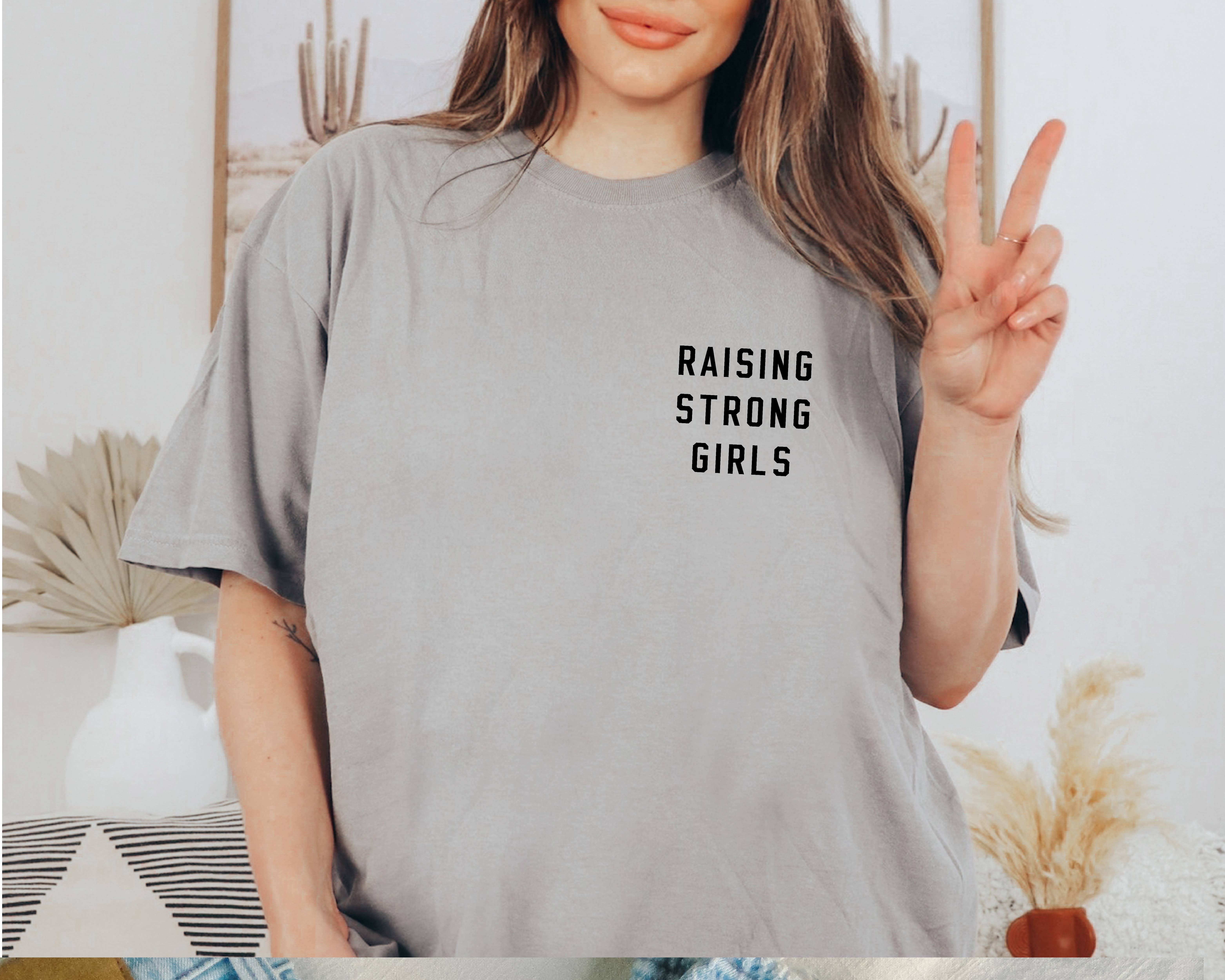 P E T I T R U E - Wholesale Screen Printed T-Shirt - Women's - Raising Strong Girls Minimalist Shirt for Mom4