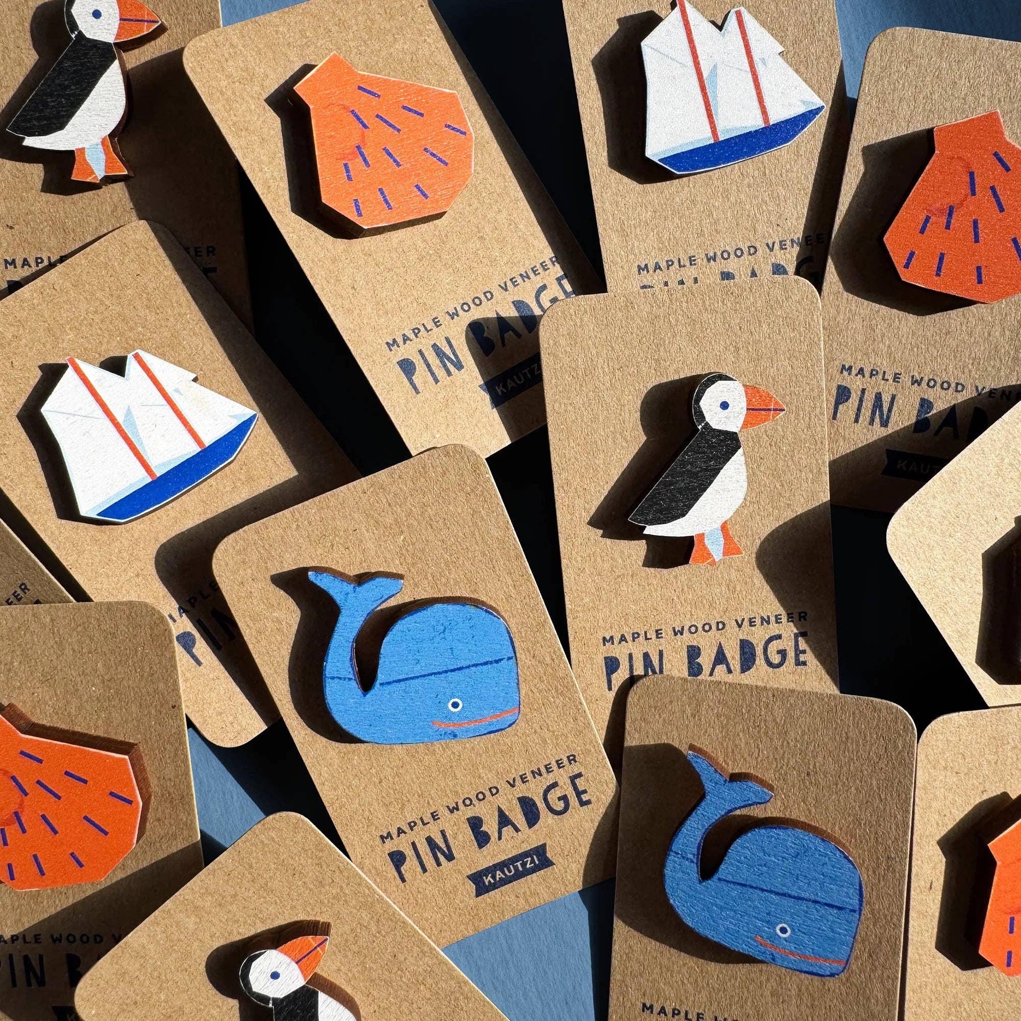 Kautzi Illustrations - Wholesale Lapel Pin/Button - Wooden Pin Puffin – Wholesale3