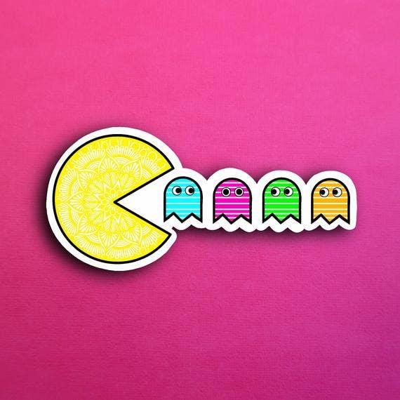 Pac-Man Sticker for wholesale by Zenspire Designs