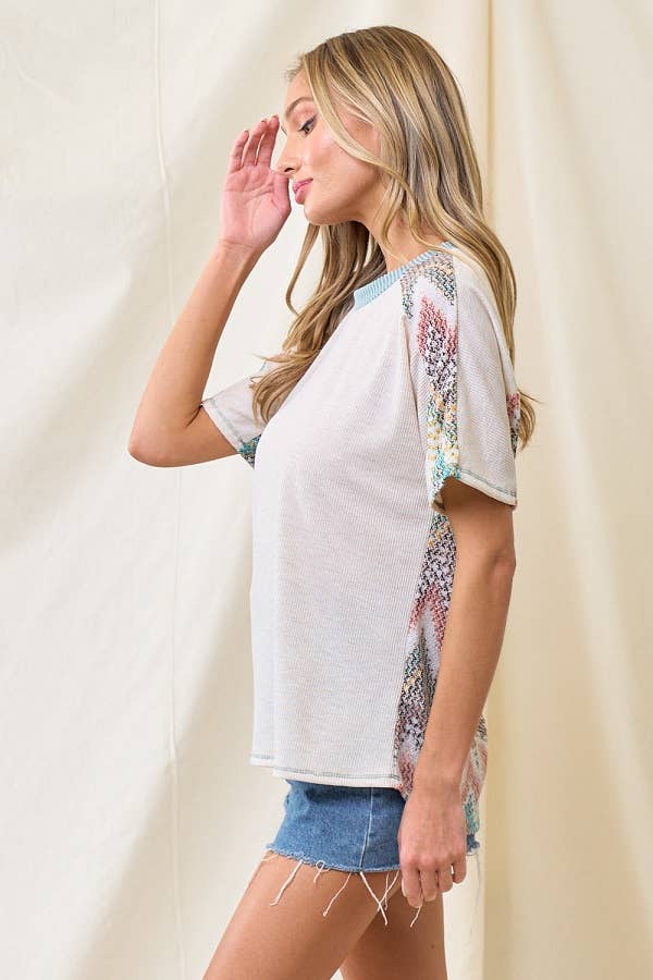 lovely melody - Wholesale T-Shirt - Women's - LMT3883-Lucianas aztect print top16
