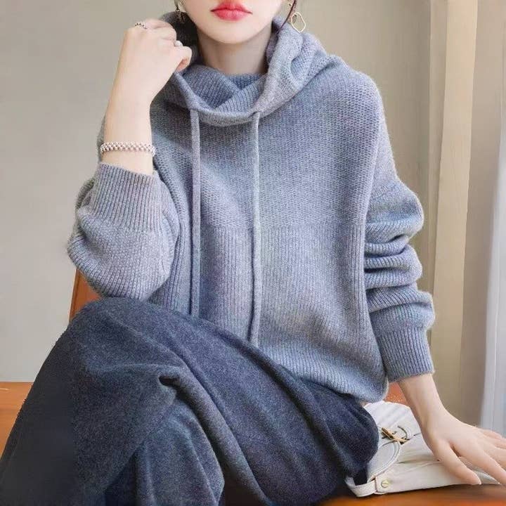 Solid Color Loose Thick Knit Sweater for wholesale by ShieldChic